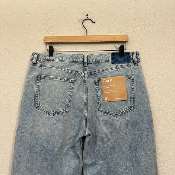 REFORMATION Cary Jeans Blue Rigid Denim LR Slouchy Wide Leg NWT - Picture 8 of 16